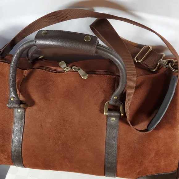 Marlboro Large Suede Leather Duffle Bag - Picture 2 of 7